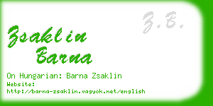 zsaklin barna business card